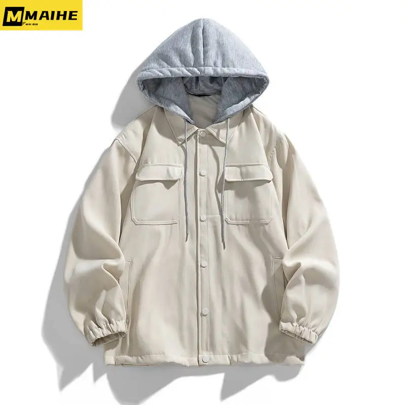 Autumn and Winter Men's Jacket Campus Baseball Uniform Hooded Jacket for  Women Plus Size New Brand High Quality Men's Clothing sweater men s japanese vintage stripe underlay 2023 autumn winter new fashion loose knitted shirt coat couple dress campus style