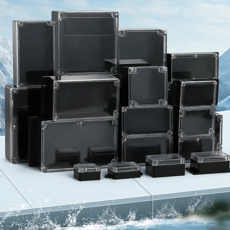 Electrical Junction Box Clear Cover Waterproof ABS Plastic With Transparent Lid