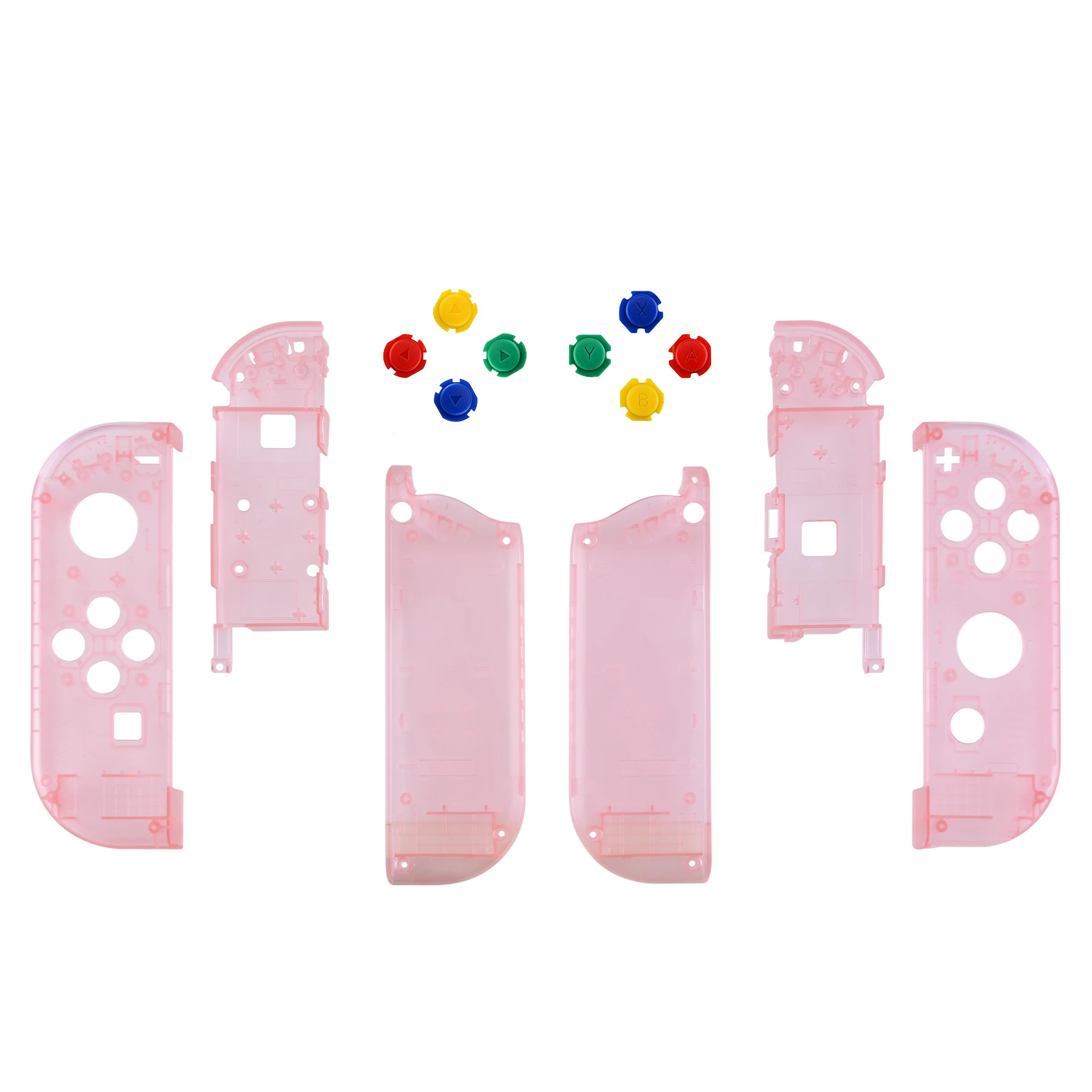 カスタム透明シェル,クリアケース,ボタン付き,Nintendo Switch用