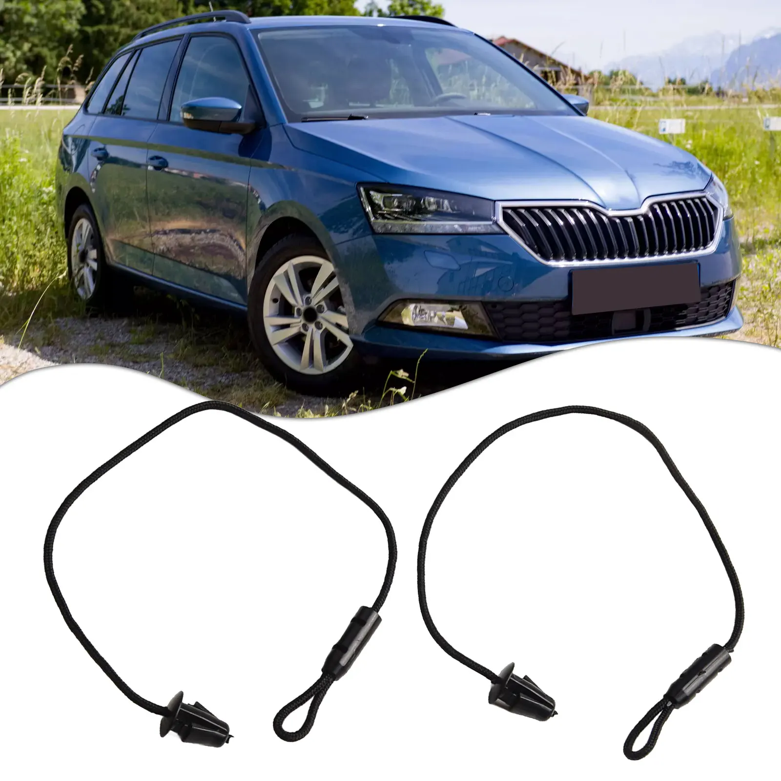 Cuerdas Para Estante De Paquetes De Skoda Fabia (2014-2021) - Repuesto Original 6V6863634, Pack De 2 Unidades