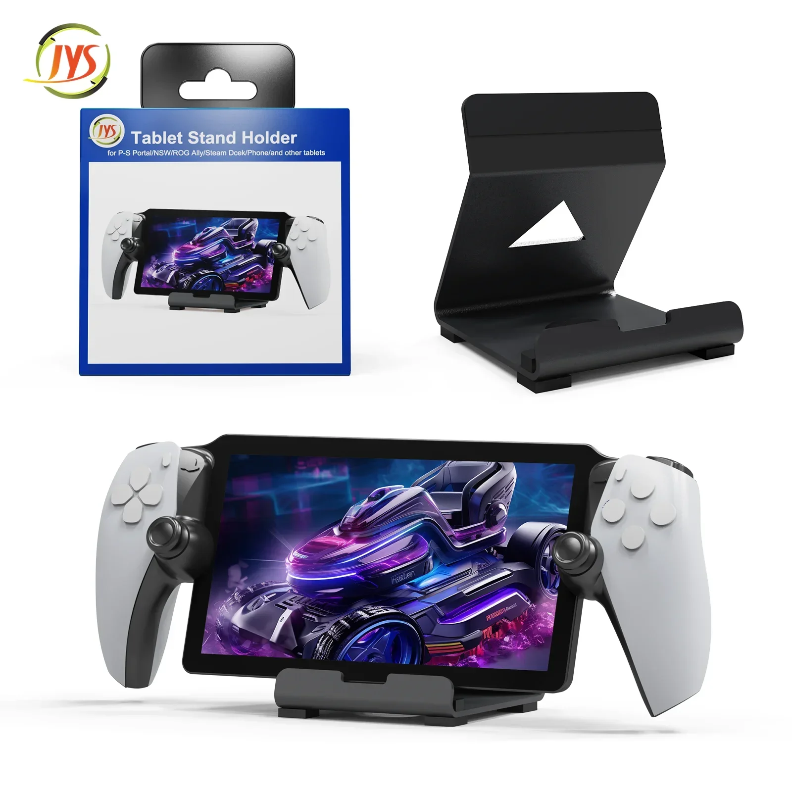 JYS-P5185 Metal Handheld Desktop Stand for PS5 Portal /SteamDeck/ROG Ally/Phone