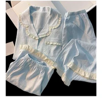 Korean Solid Casual Simple Plus Size Women's Pajamas Set Sweet Lapel Neck Short Fashion Pajamas Summer New 2025 Sleepwear Woman - Image 5