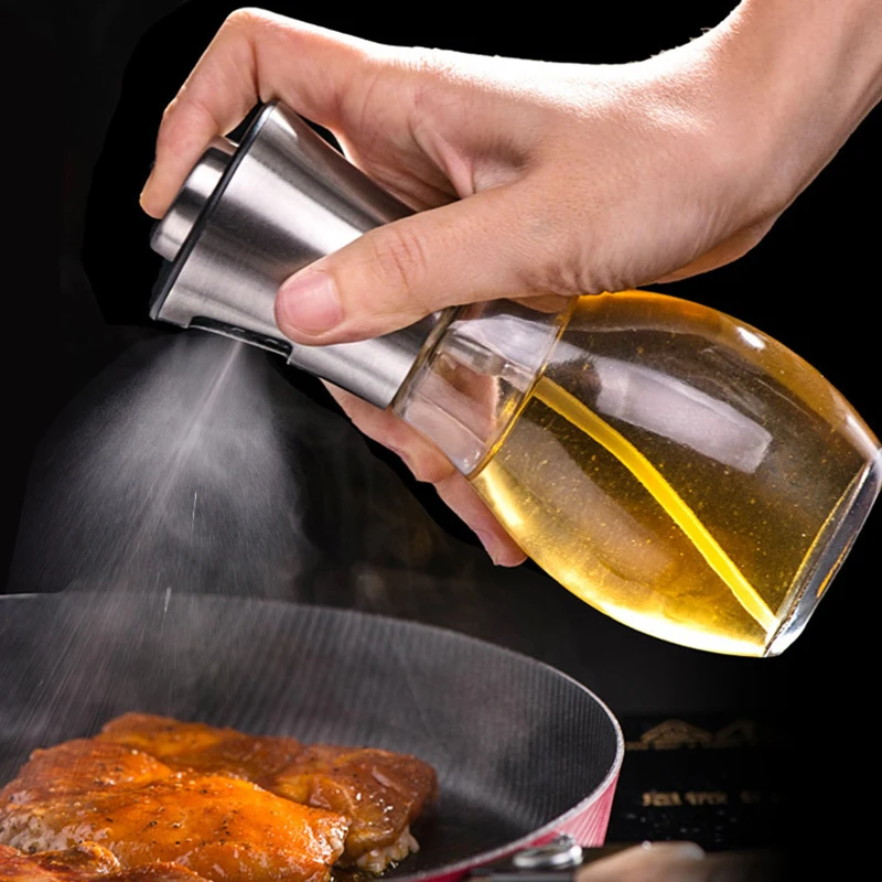 Stainless Steel Oil Can Soy Sauce Container Olive Vinegar Seasoning Bottle Spray Leakproof Easy Cleaning Kitchen Tool |