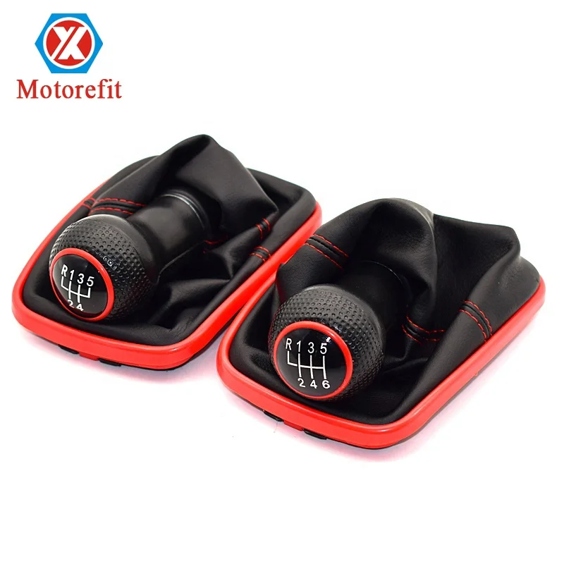 

12mm 5 / 6 Speed Chrome Car Styling edge Gear Shift Knob Gaitor Boot For Volkswagen VW BORA GOlf MK4 / 4 IV / JETTA G