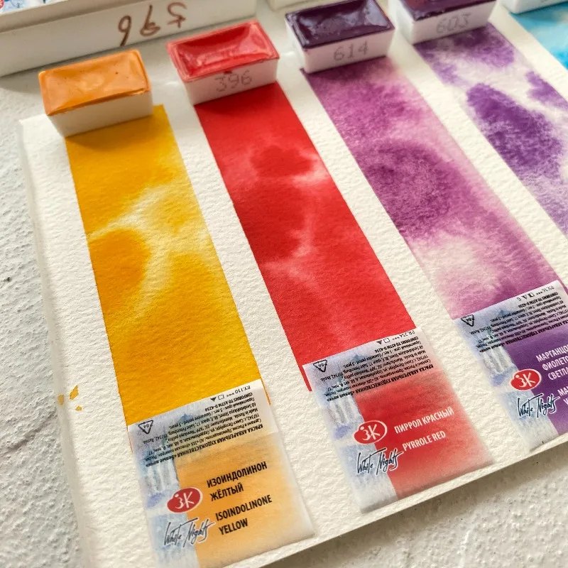 Description Picture 4 of item2025 White Nights 2.5ML Artist Grade Solid Watercolor Paint Art Students Outdoor Sketching Single Block Watercolor Supplement