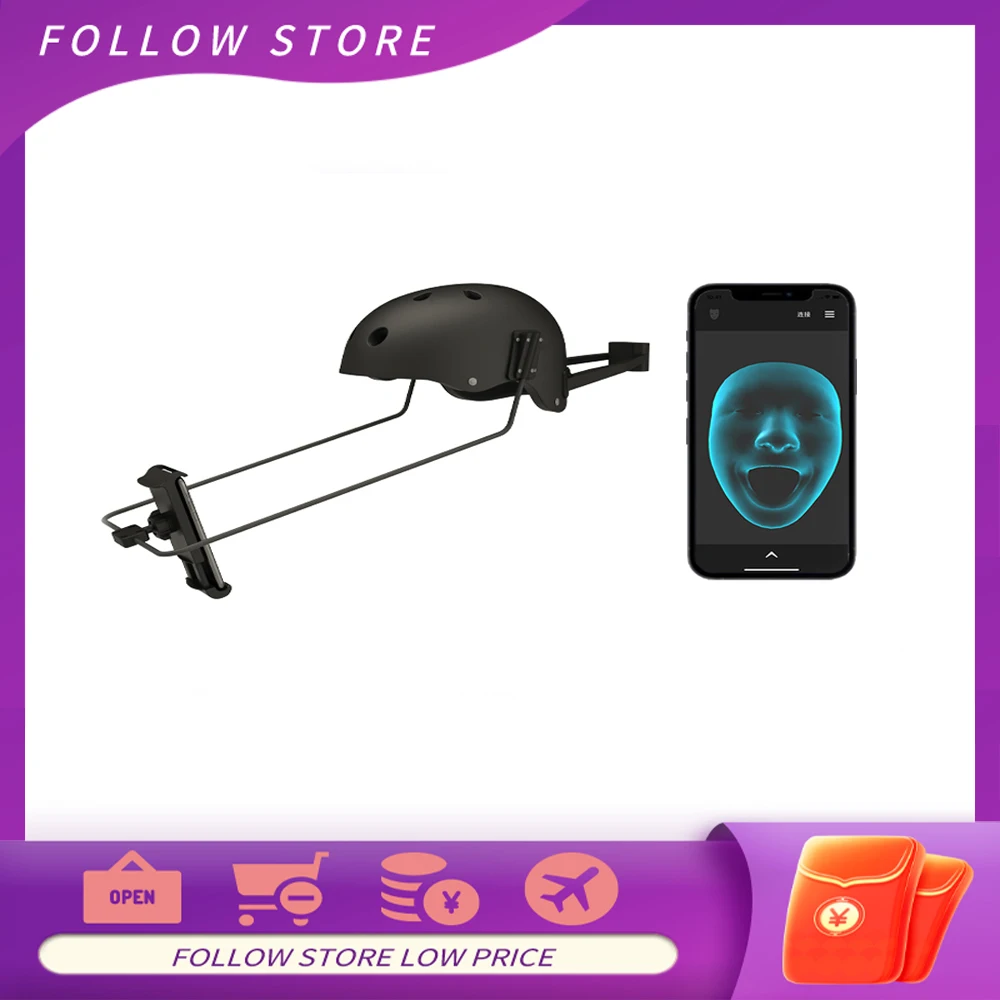 Face motion capture helmet iPhone X series Gopro camera unmarked