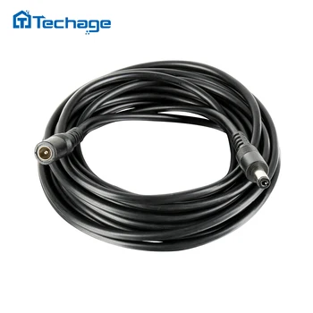 Techage CCTV DC 전원 연장 케이블 코드, CCTV 보안 카메라 전원 공급 장치 어댑터용 수 플러그, 5.5mm x 2.1mm, 5m, 10m