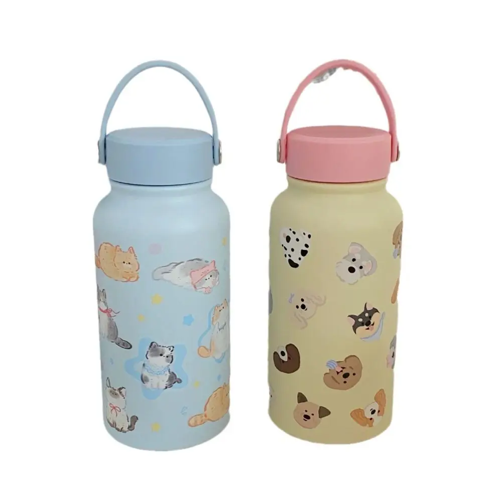 Thermos Bottle 900ml Insulated Water Bottle Leak-proof Cold Drink Portable Insulation Cup Cartoon Hot Drink Thermal Cup Student