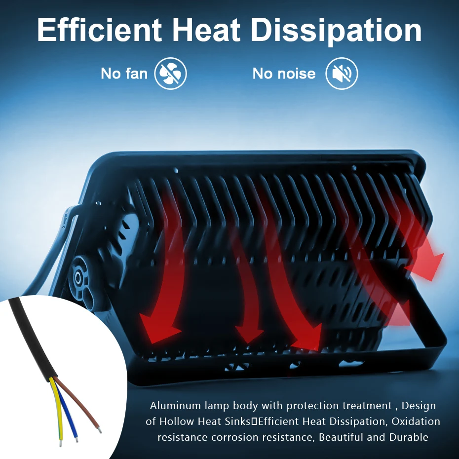 LED 투광 조명, AC 220V RGB 투광 조명, IP66 방수 LED 스포트라이트 프로젝터, 야외 정원 조명, 50W, 100W, 200W