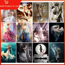 

DIY Ballet Painting By Numbers Canvas Figure Oil Paint By Numbers Canvas For Drawing Handpainted Gift Home Wall Decor