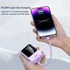 Mini Power Bank à charge rapide, écran LED, affichage numérique, batterie externe avec câble, iPhone, Samsung, Huawei, 20000mAh 6