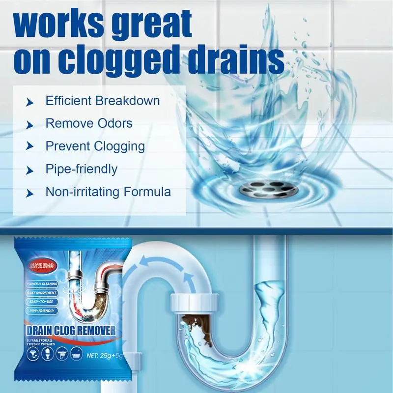 

128g Powerful Kitchen Pipe Dredge Agent Dredge Deodorant Toilet Sink Drain Cleaner Sewer Fast Cleaning Tools Cleaning Powder