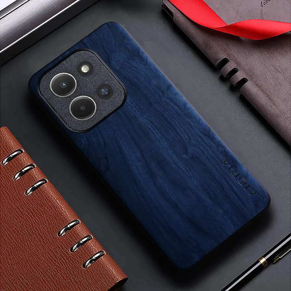 Premium Bamboo Wood Pattern Leather Case - Stylish Eco-Friendly Back Cover