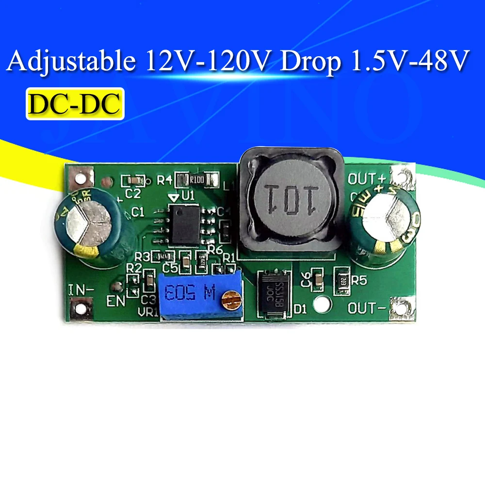 DC-DC 12V-120V Drop 1.5V-48V Adjustable Step-down Module Electric Vehicle 84V60V48V24V12V5V