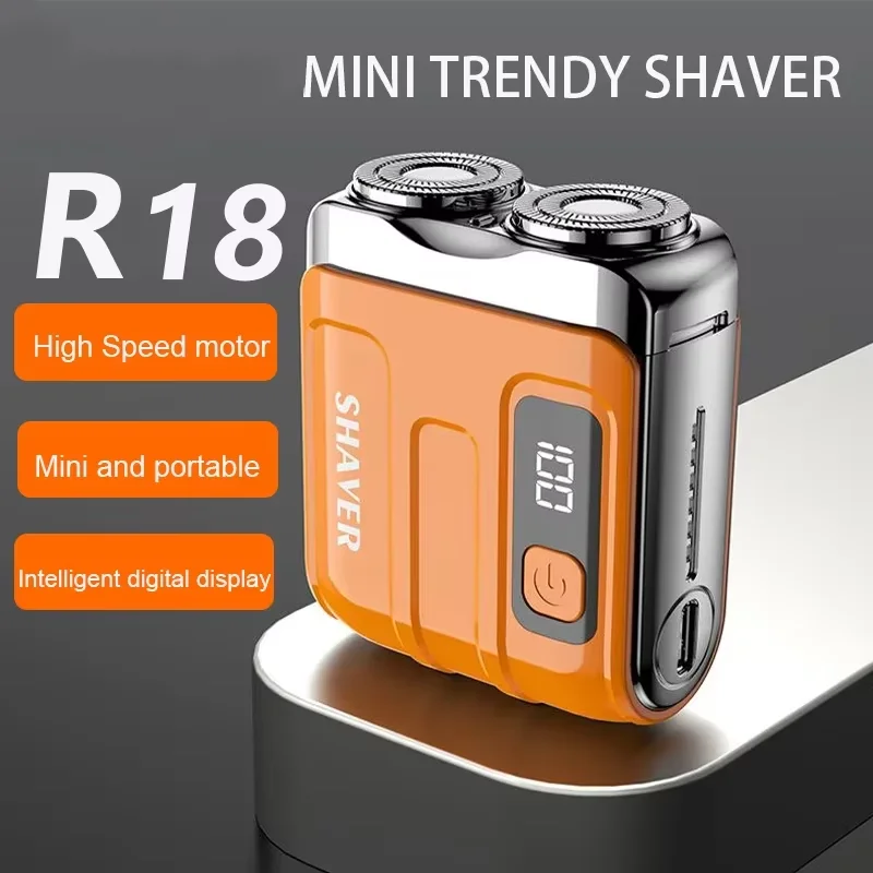 Electric Razor Electric Shaver Electrical Rotary Shaver Cordless Shaver Mini Electric Smart Shaver Digital Display Dual Blade Rechargeable Powerful Beard Trimmer Tool
