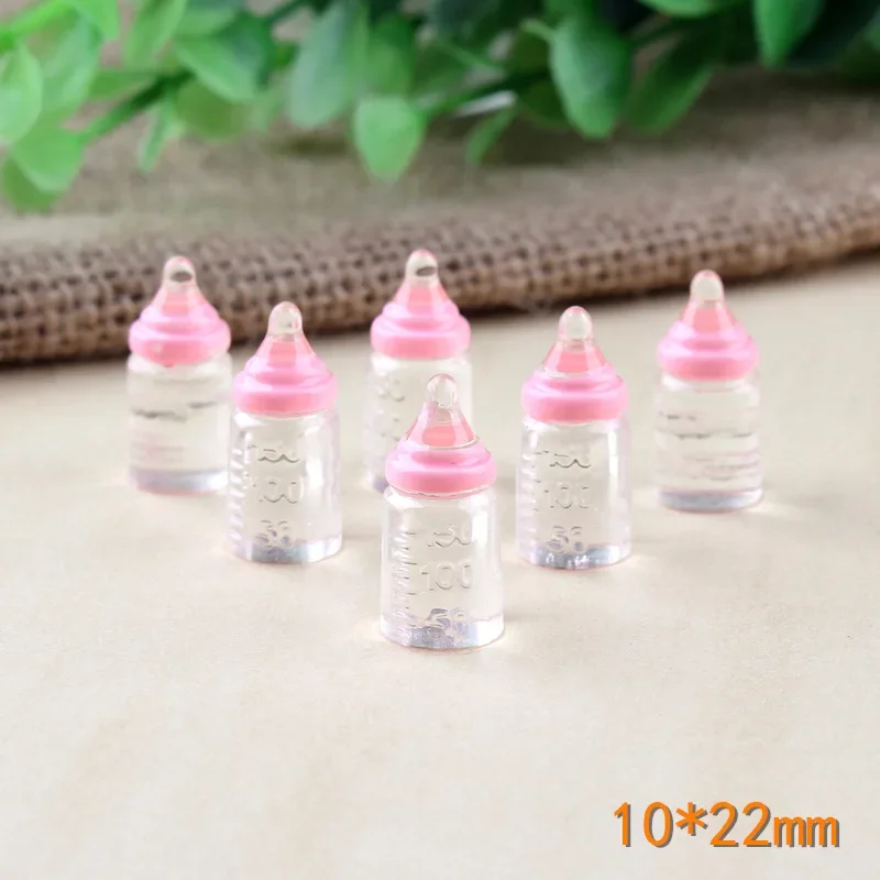 10 stücke 10*22mm Simulation Mini Miniatur Milch Baby Flasche Fütterung Flaschen Für DIY Schlüsselbund Anhänger Puppenhaus Zubehör