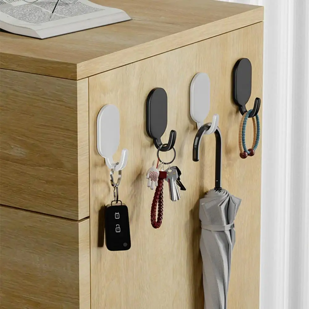 5Pcs/Set 5cm Carbon Steel Wall Hook No Drill Adhesive Keys Bag Towel Clothes Umbrella Door Back Hanger Bathroom Kitchen Supplies