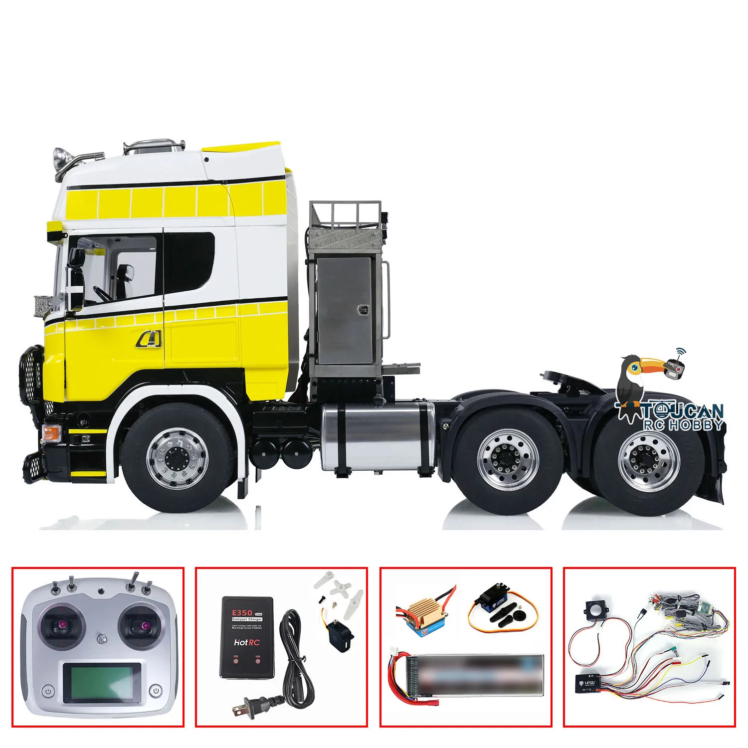 1/14 LESU Metal Chassis DIY RC Tractor Truck 6x6 RTR Radio Controlled Ready to Run Car Sound Light Toys Vehicle Model THZH1780 3