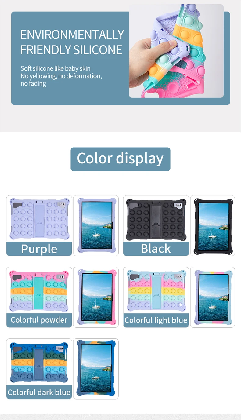 Capa de Silicone para Alcatel Push it Bubble Capa para Tablet Blackview Oscal Pad t 2023 3t 2023 10.1 Android 11 10 st - Imagem 6