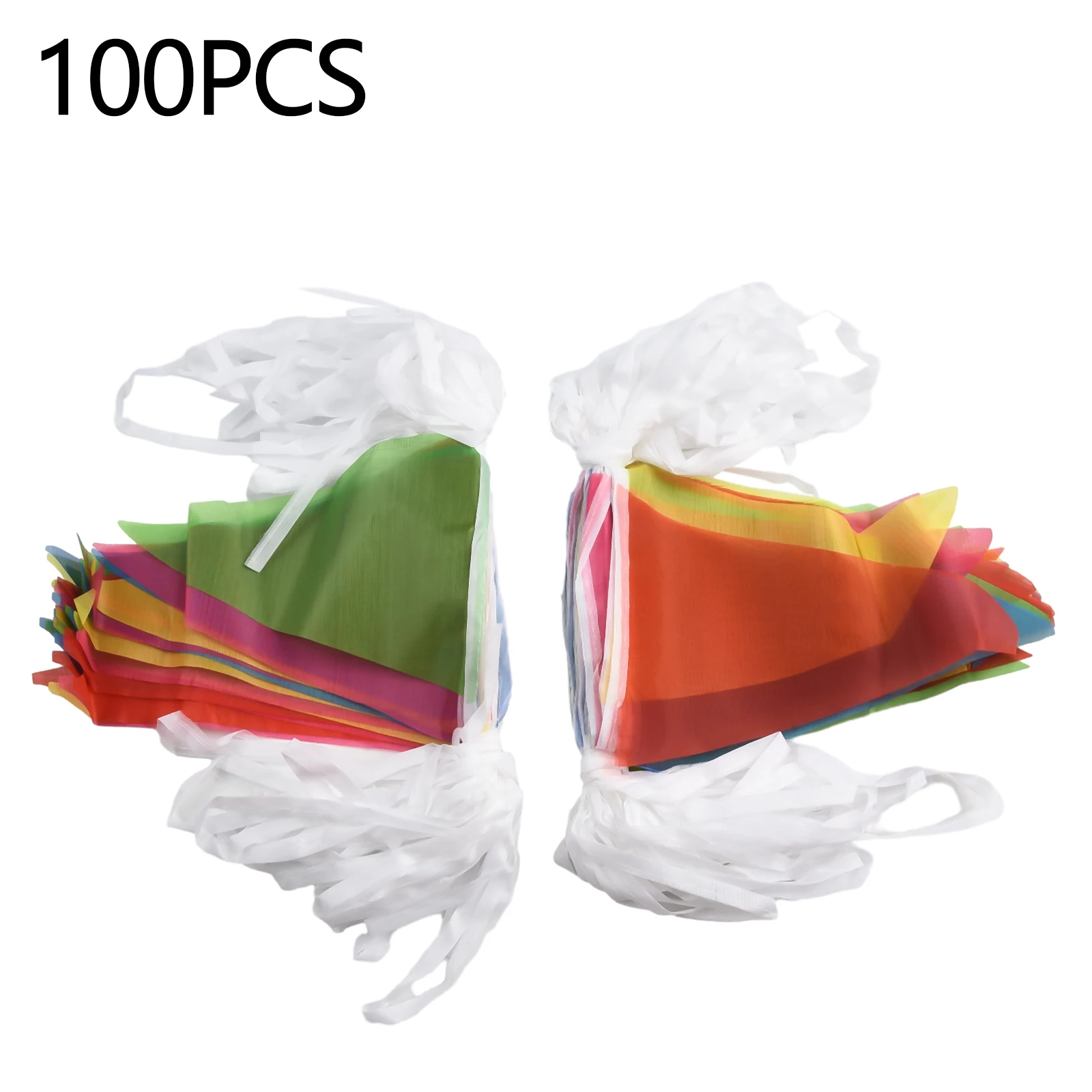 

High Quality Practical To Use Brand New Triangle Flags Bunting 100 Flags 50 Meters Banner Pennant Easily Cleaned