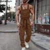 INCERUN 2024 American Style Bodysuits Summer New Men Cargo Rompers Casual Stylish Male Sexy Solid Shoulder Strap Jumpsuits S-5XL 2
