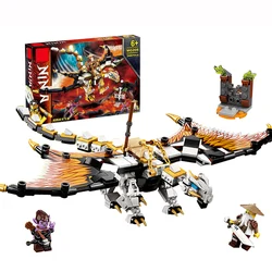 Blocs de construction ninjago, jouets pour enfants, nouvelle série Ninja, Dragon volant de combat de maître Wu, Compatible avec 2020, 71718 