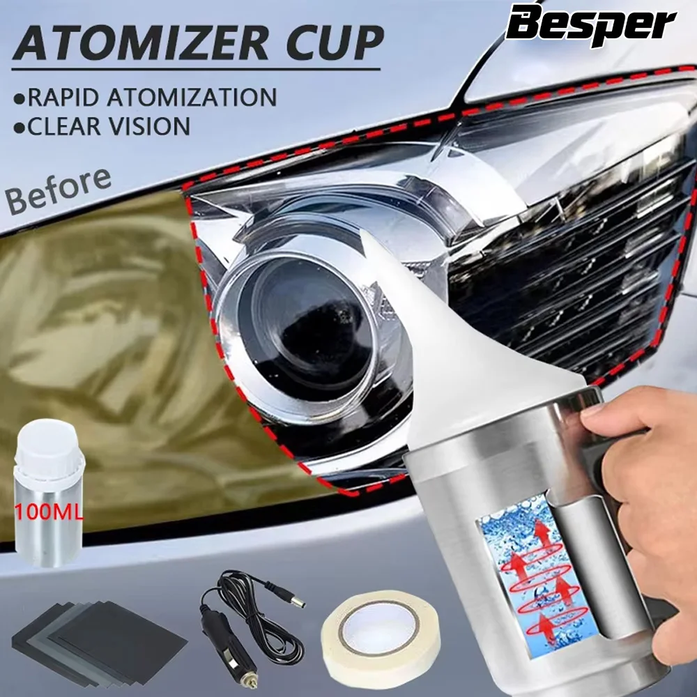 Headlights Polishing Tool Repair Car Lamp Dim Yellowing Blurred Oxidate Glass Scratch Atomized Liquid Kit Maintenance Liquid Kit