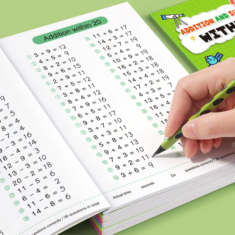 Übungsbuch für Mathematik, Addition und Subtraktion innerhalb von 10-100, 64 Seiten, spezielle Mathematik-Schulung, Buch zum mündlichen Rechnen – Detail 7