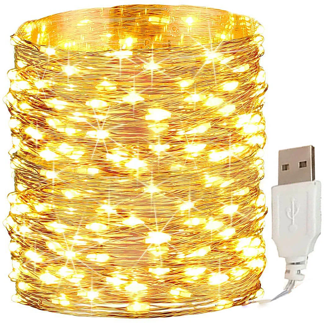 5M 50Leds 10M 100Led Silver Wire Garland Usb Led String Lights Holiday For Fairy Christmas Wedding Party Decoration Light