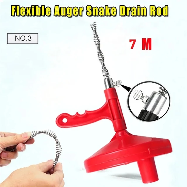 Hand Crank or Drill Operated Powered Plumbing Drain Cleaner Snake Cable Tool