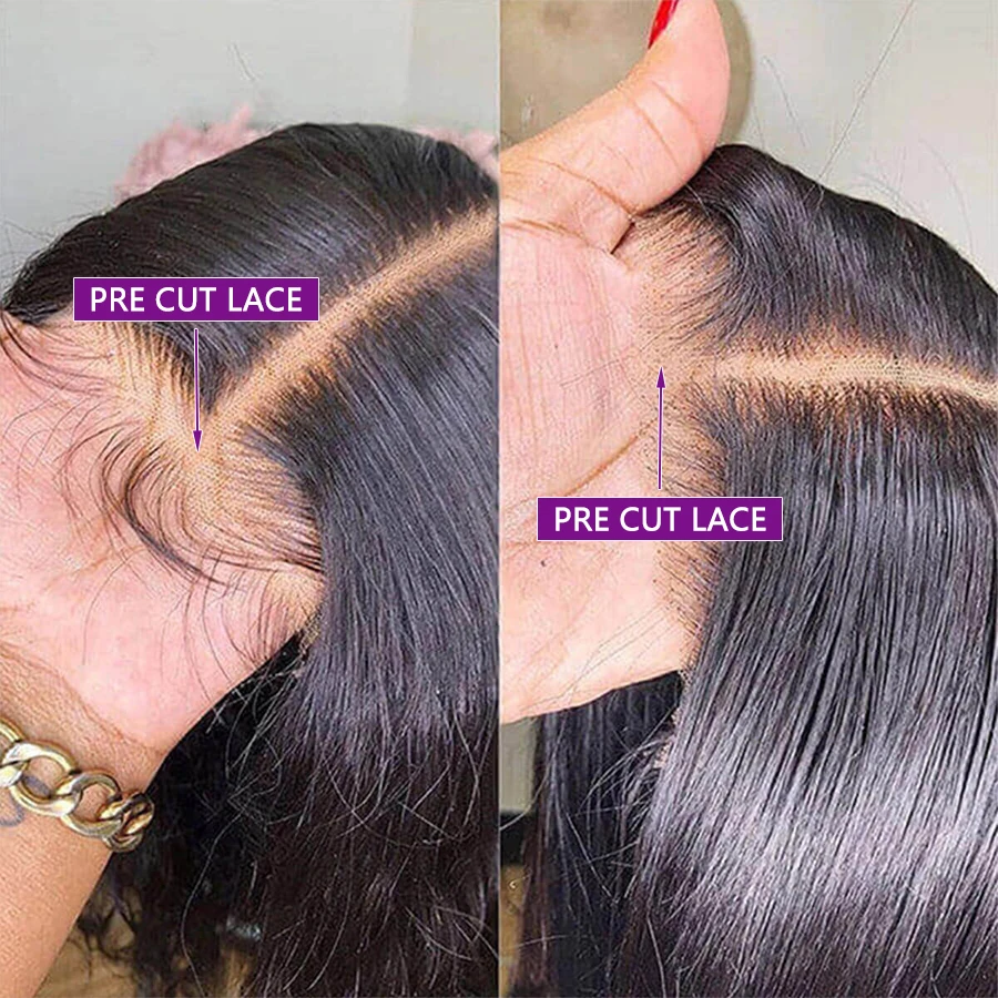 22 24 26 inch Straight Glueless Preplucked Human Wigs 4x4 Lace Pre Cut No Glue Wig Delivery 3 Days France