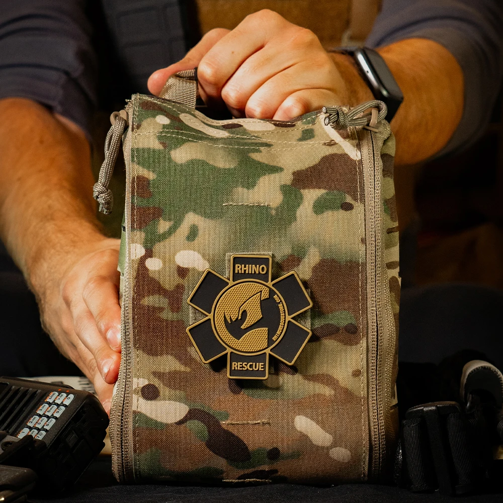 Rhino Rescue Tactical First Aid Kit, IFAK militar com Molle, Bolsa de Sobrevivência para Camping Caminhadas e Pesca, Kit Trauma ao ar livre