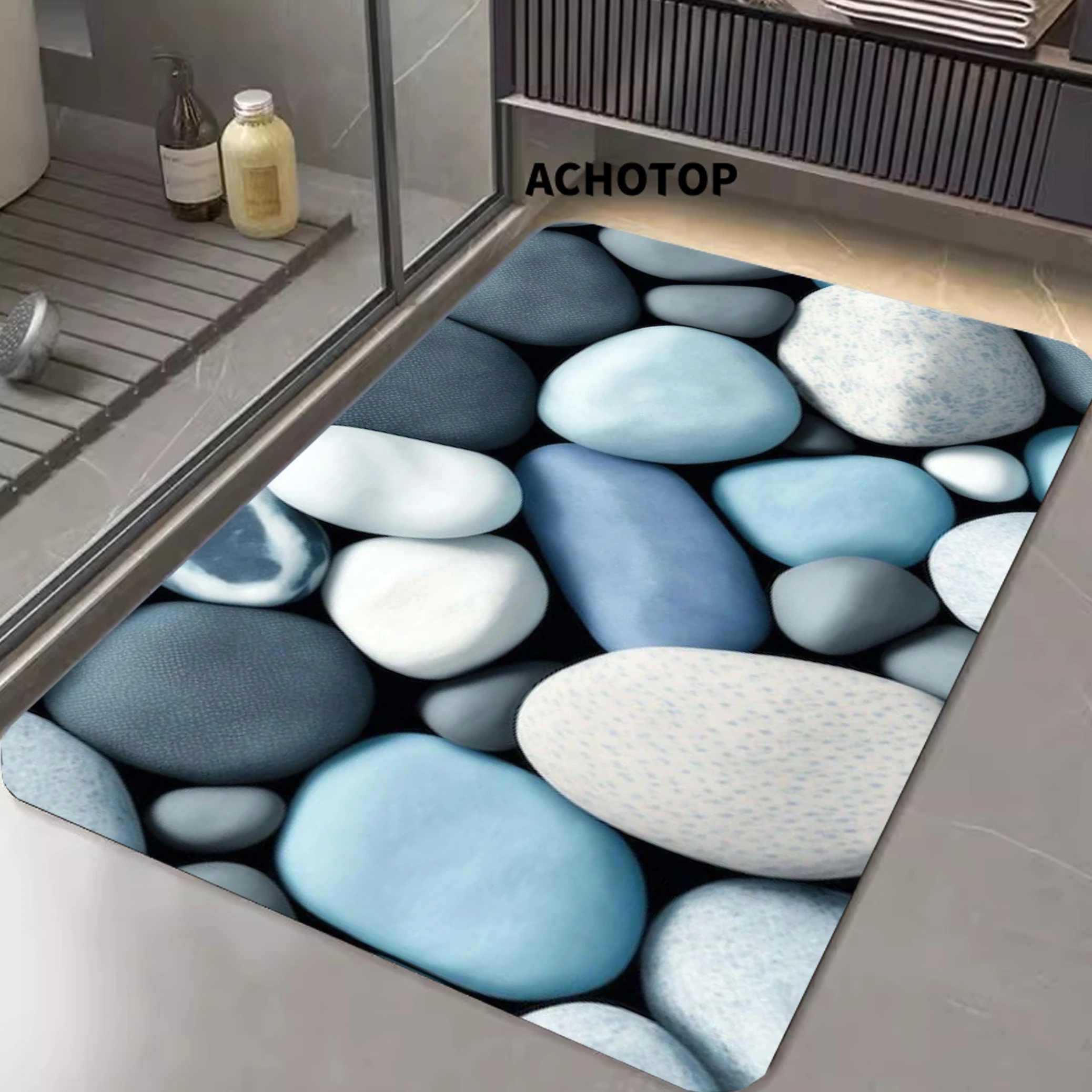 

Cobble Print Door Mat Carpets bedroom Diatom Floor Mat Carpet Bath Kitchen Garden Anti-Slip Small Home Kitchen Welcome Mats