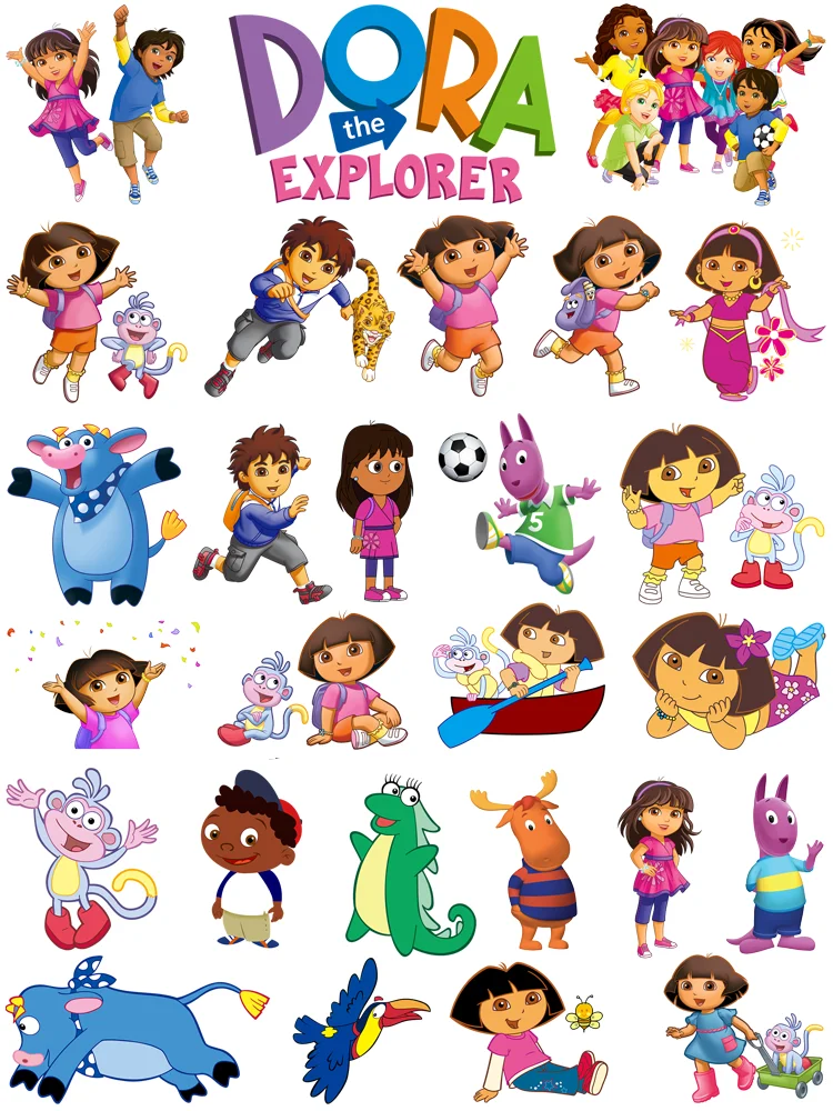 Parches de ropa de Dora the Explorer, pegatinas térmicas para niños, apliques rayas| | AliExpress
