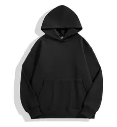 Luxurious Heavyweight Cotton Men's Hoodie - Premium Comfort and Style for Autumn/Winter Seasons (Black)