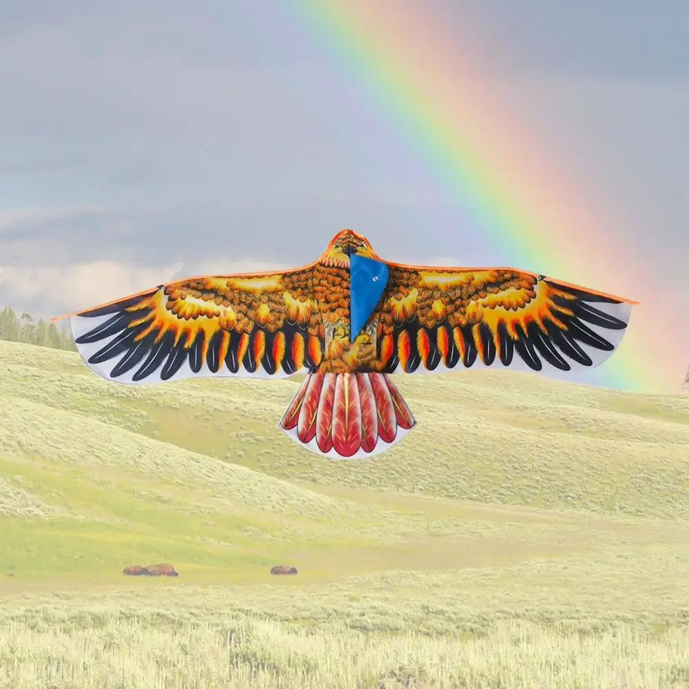 1.1m Eagle Kite With 30 Meter Kite Line Large Eagle Flying Bird Kites Children Gift Family Trips Garden Outdoor Sports DIY Toy