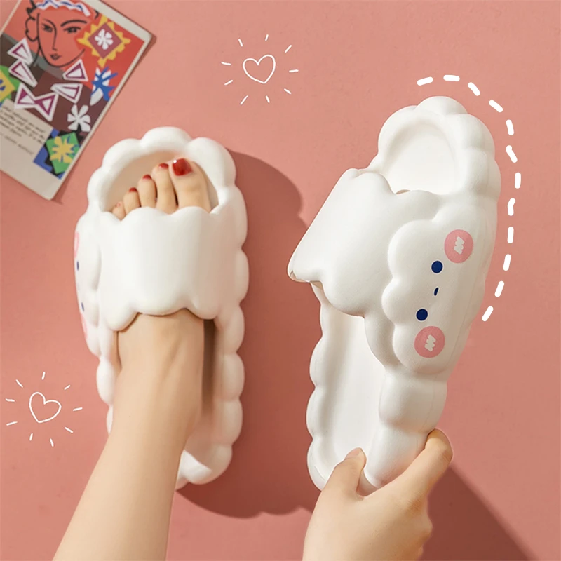 Cartoon Cloud Women Slippers Summer Sandals Men Couples Outside EVA Thick Bottom Non-slip Sole Casual Beach Shoes Home Slipper Indoor Slippers for man