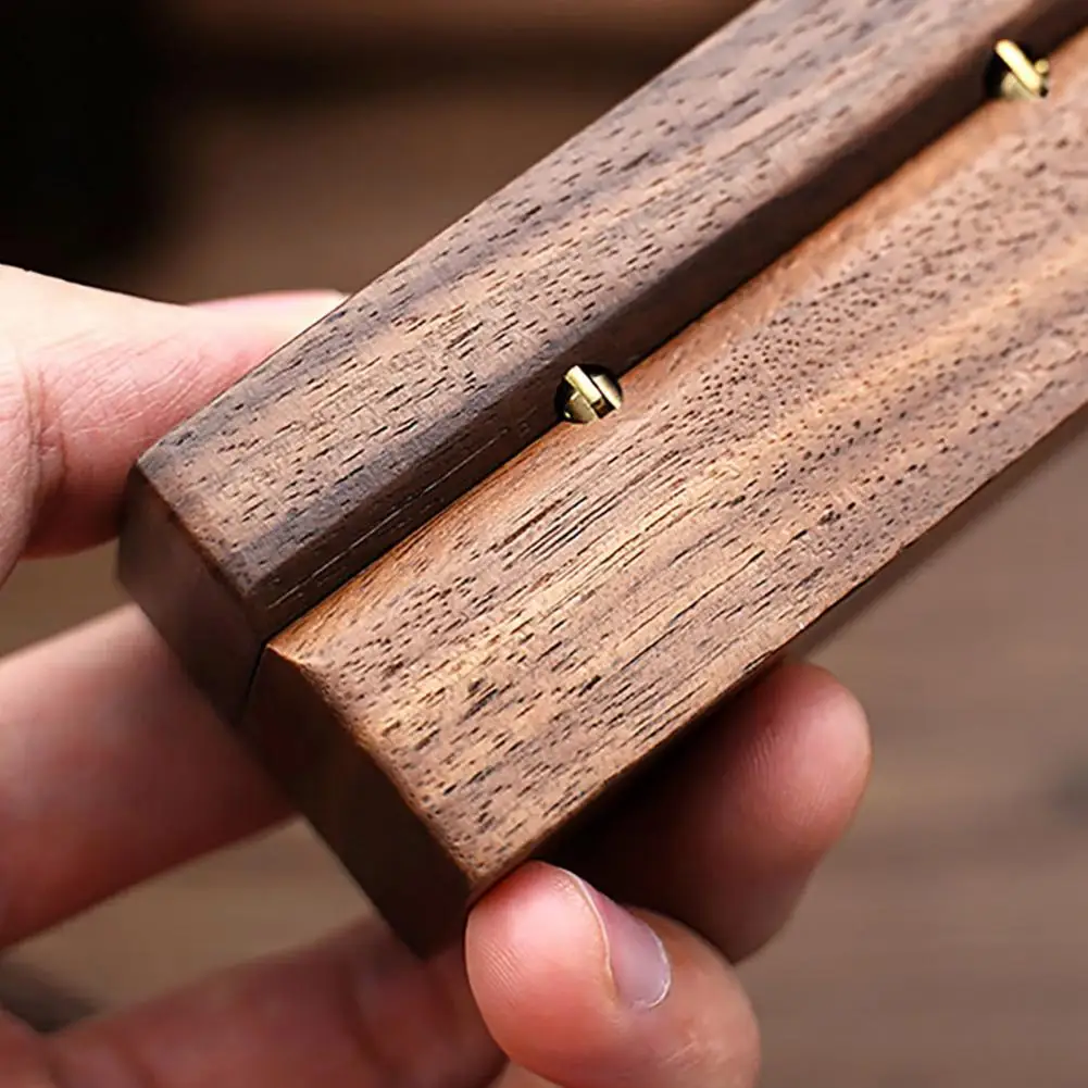 9.6*3.7cm Ring Box Wooden Ring Holder Box Soft Lining Double Ring Storage Case Rectangular Storage Proposal Engagement Wedding