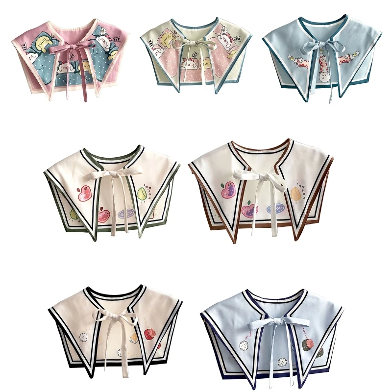 

Girls Fake Collars False Fake Lapel Bowknots Collar Summer for Sun for Protectio