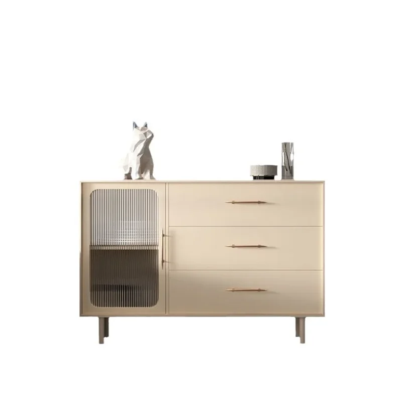 Nordic Household Cabinets Sideboards Living Room Solid Wood Cabinets Multifunctional Storage Locker White Cupboard with Drawers