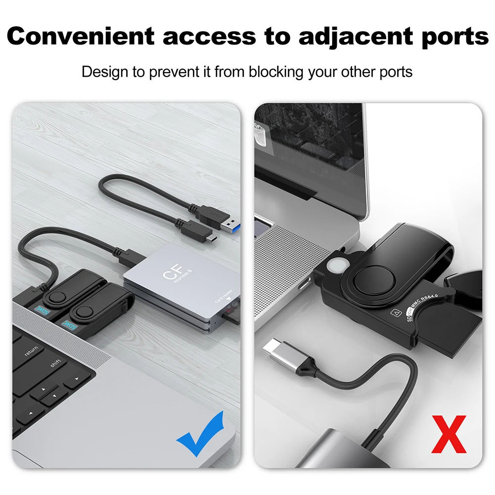 USB C-USB C/USB A 케이블이 포함된 CFexpress 타입 A 카드 리더기 CFexpress 리더기는 SLR용 안드로이드/Windows/OS를 지원합니다.