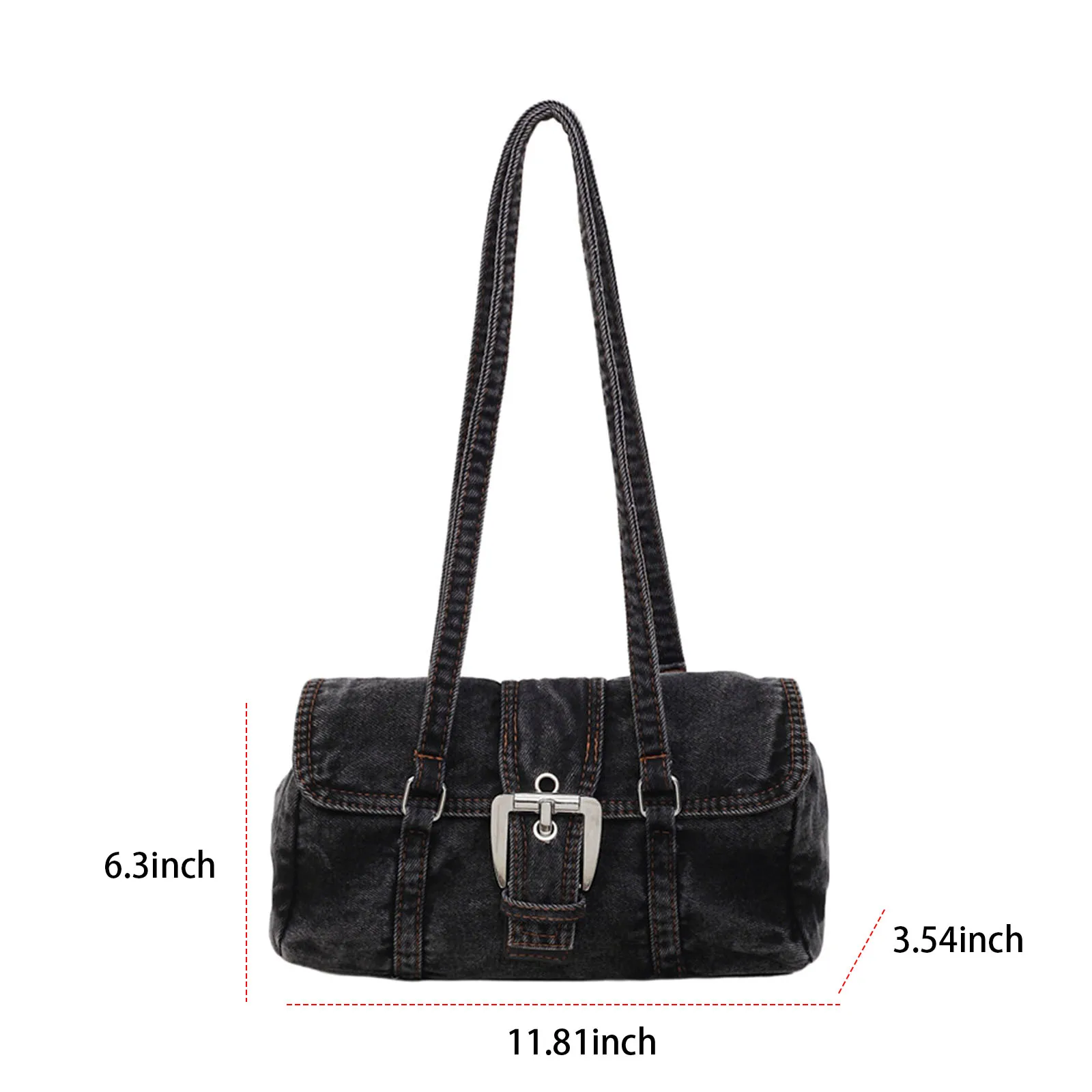 Denim Square Shoulder Bags Solid Color Hobo Handbag with Top Handle Shoulder Handbags for Women Travel Shopping Daily Use