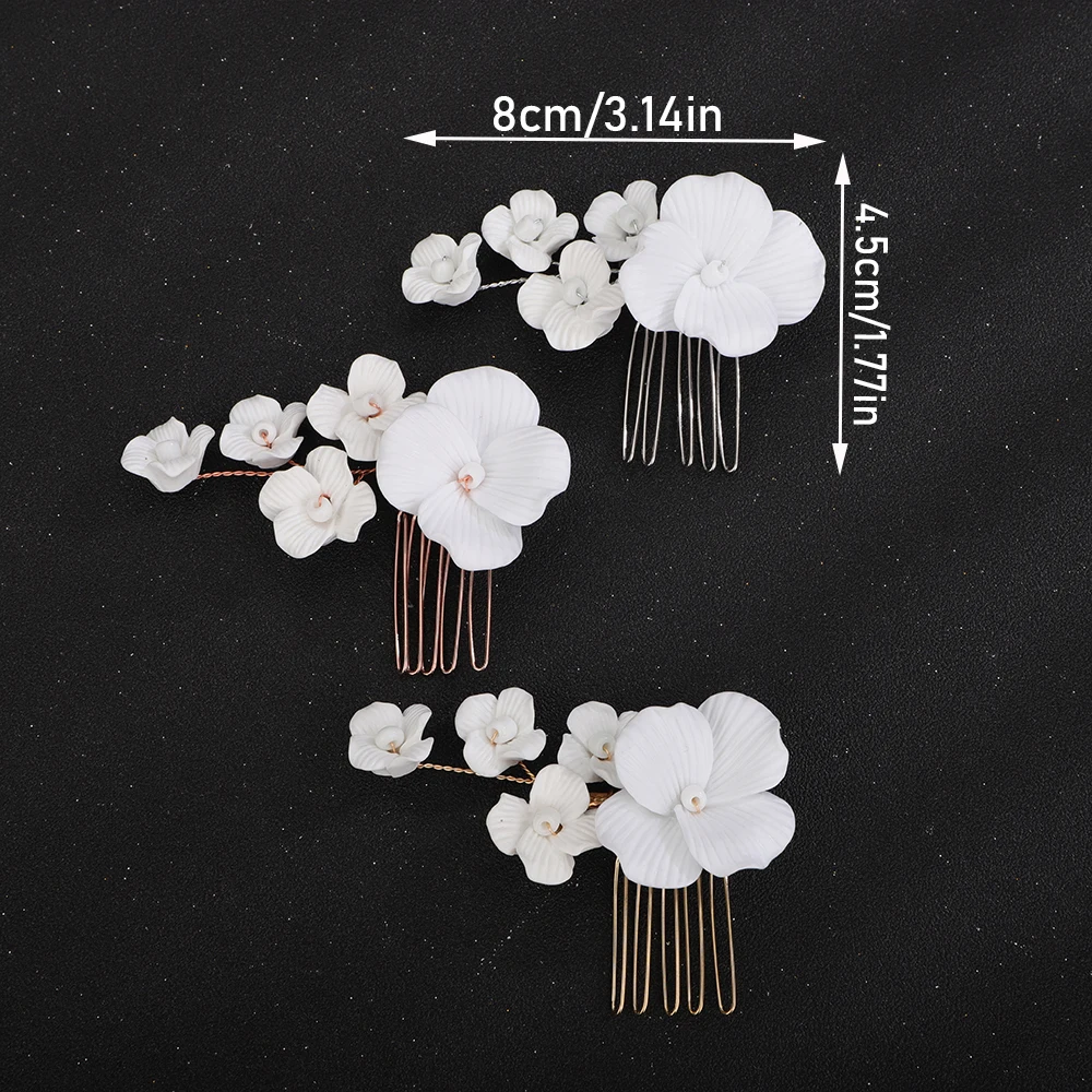 Small White Flower Bride Hair Accessories Trendy Girlfriend Headdresses Wedding Head Jewelry 3 Colors Women Tights On The Head