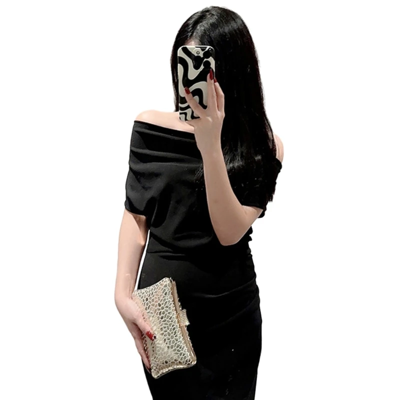 Handbag Evening Clutch Purse with Fashioable Texture for Formal Gatherings E74B