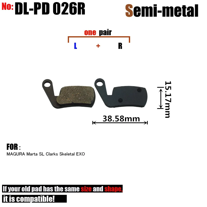 DELT Pair Bicycle Disc Brake Pads,For MAGURA ,Marta,SL,Clarks
