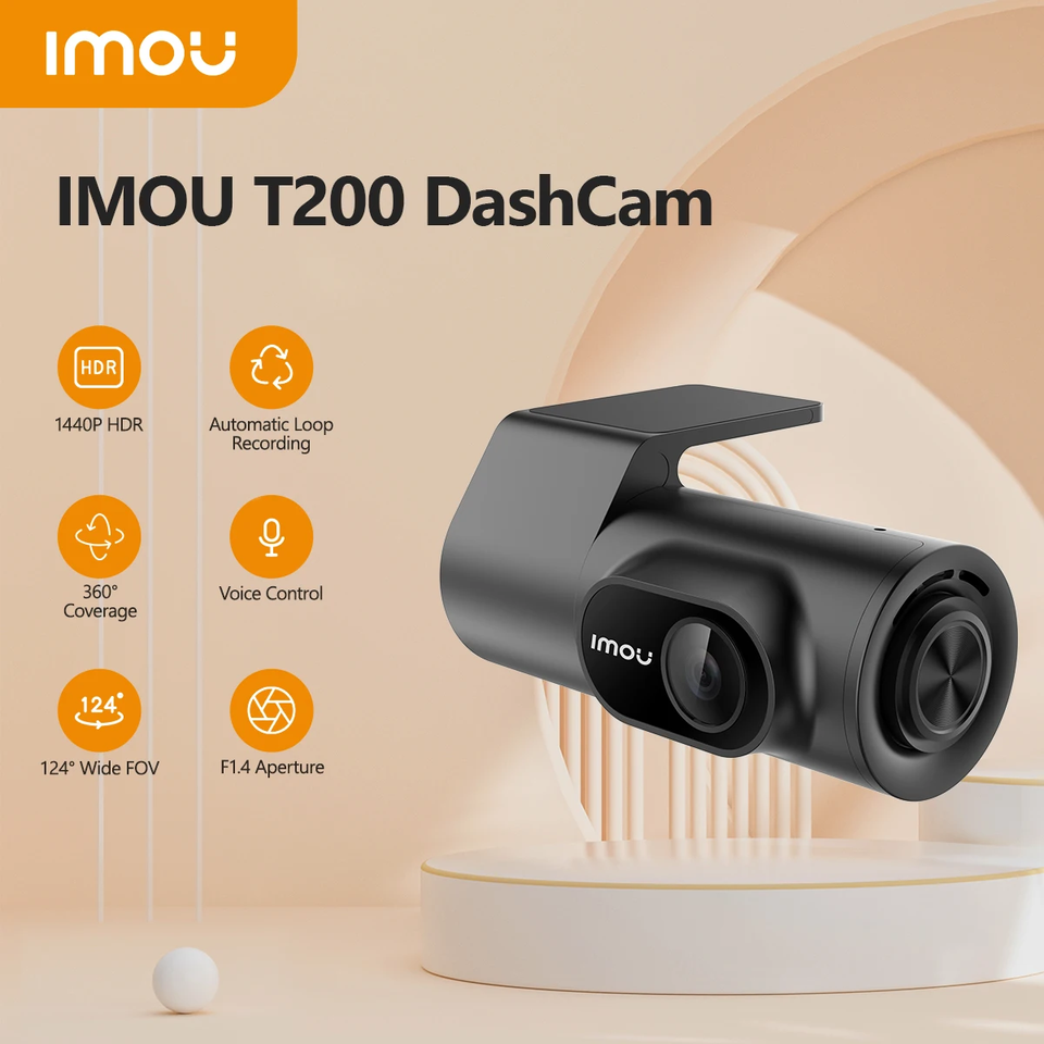 IMOU T200 Dash Cam 2MP Car DVR Video Recorder Night Vision Voice Control WiFi Dashcam 24H Car Camera DVR Recorder