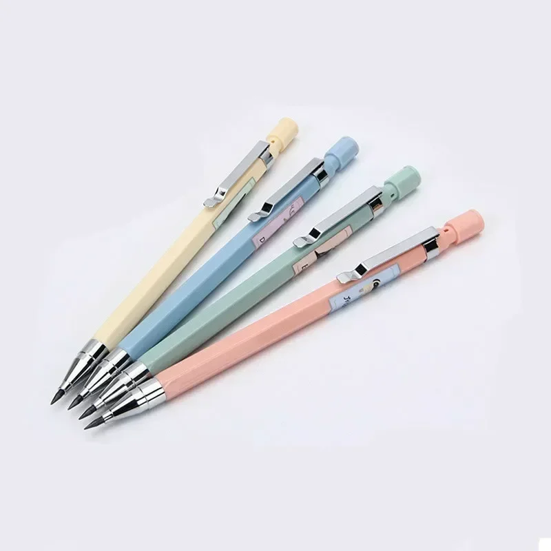2pcs Automatic Pencil Lead Holder School Writing Supplies Stationery Mechanical Pencils Set Of Drafting Rules Korean Stationery