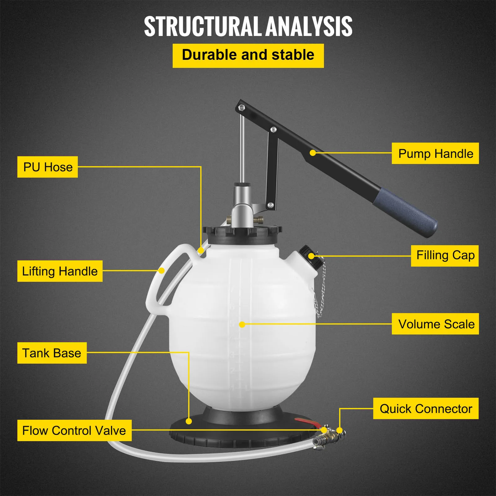 SucceBuy Transmission Fluid Pump ATF Fluid Transfer Filler 7.5L with Control Valve & 15 Common Adapters Kit for Oil Replacement