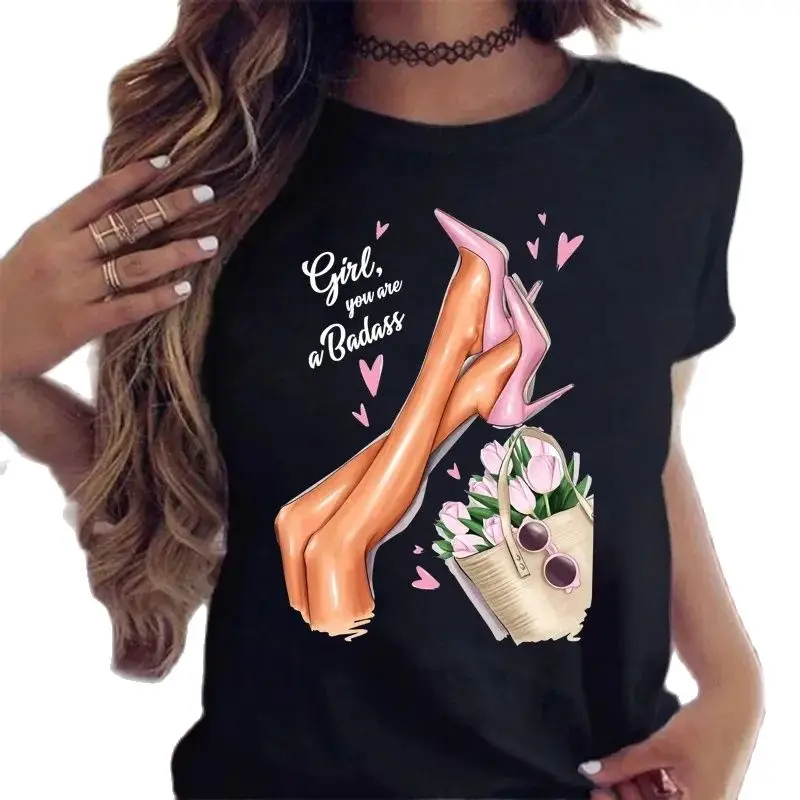 

Christmas Women Black T Shirt 90s Girl Harajuku Korean Graphic T Shirts Tops Oversized Vintage Harajuku Aesthetic Pro Choice