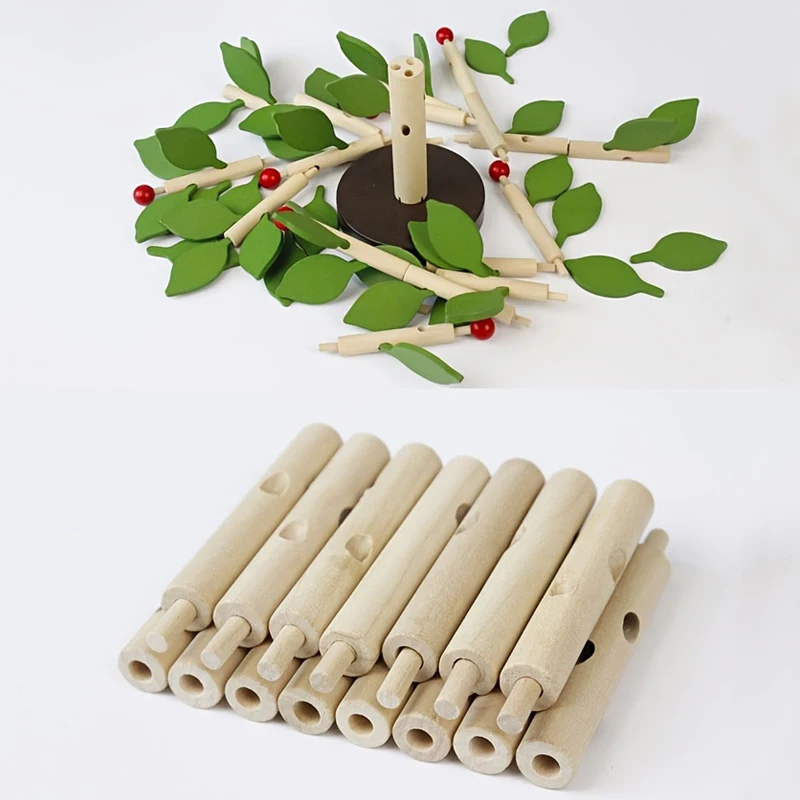 DIY Wooden 3D Puzzles Blocks Assembled Tree Model Jigsaw Puzzle Kids Montessori Games Educational Toys for Children Gift 3